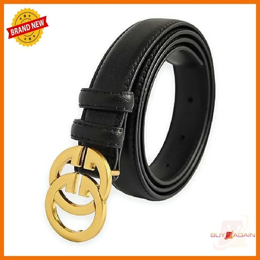 Classic Metal Buckle Leather Belt for Jeans and Dresses
